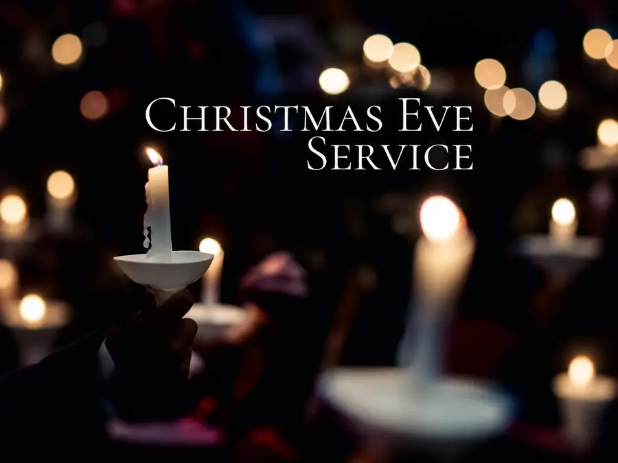 Christmas Eve Service artwork with glowing candles